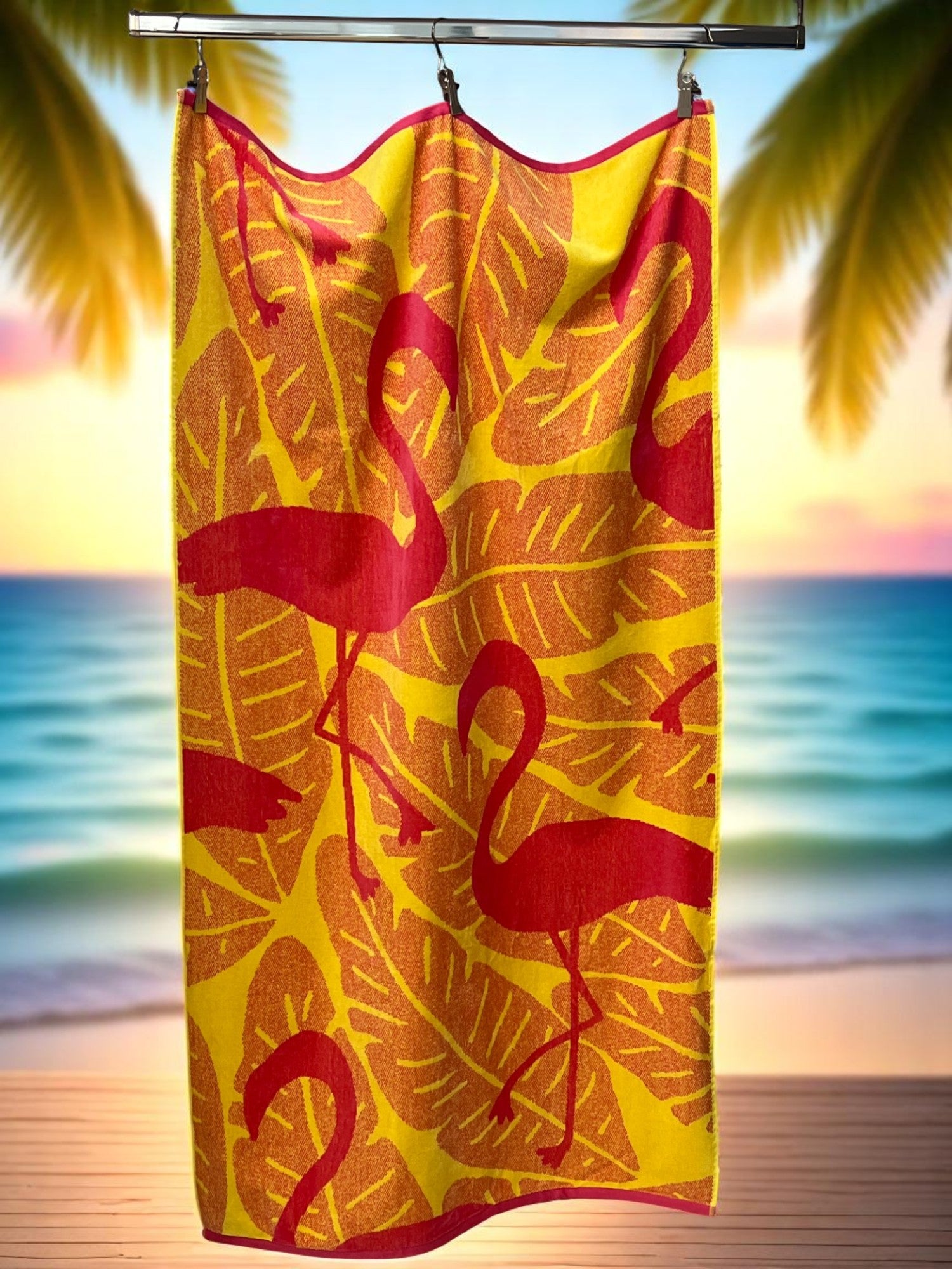 Plažni peškir „Flamingo Tropic“ – 94x168 cm | 100% Pamuk