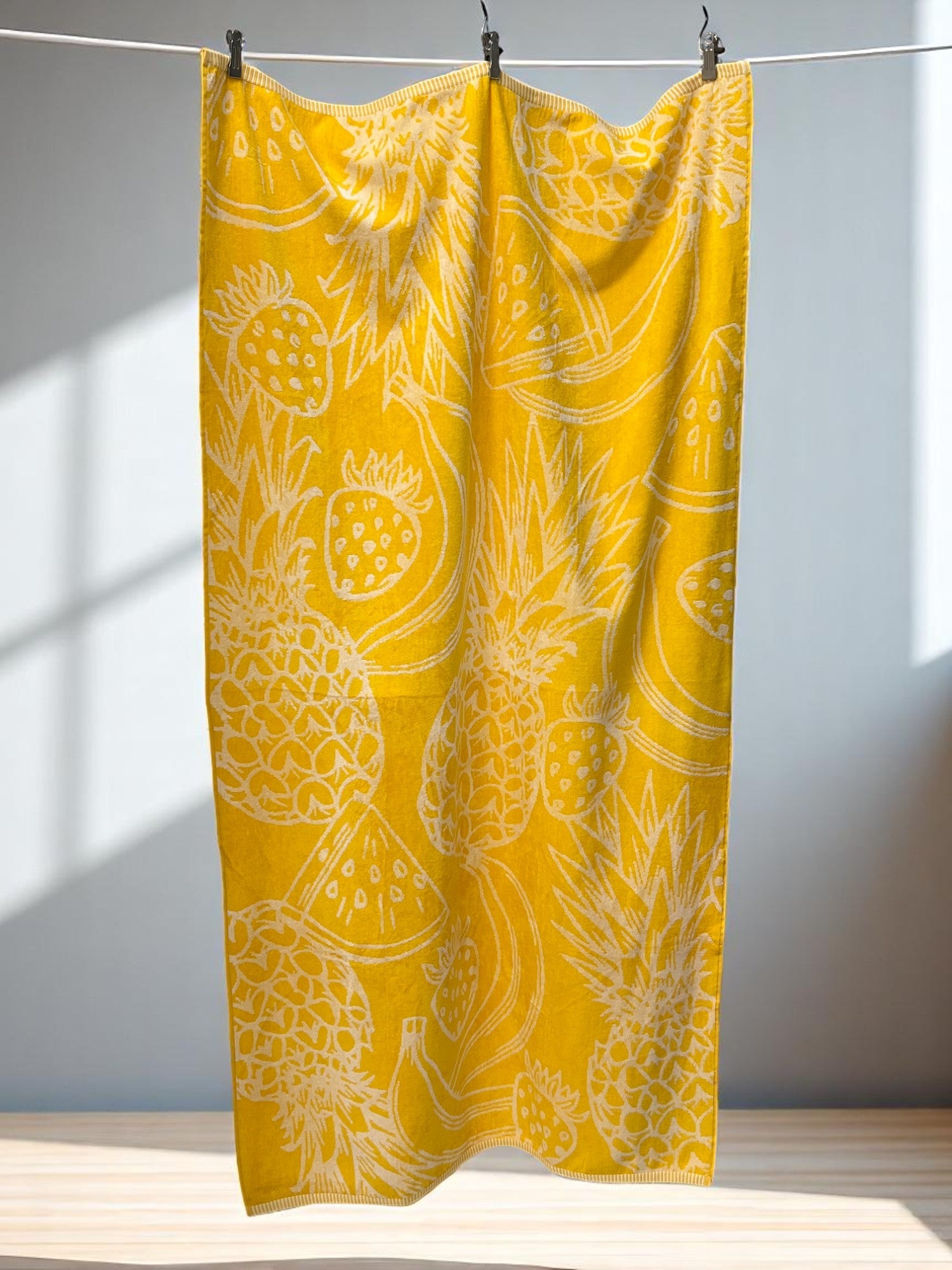 Plažni peškir "Yellow Ananas" – 86x188 cm | 100% Pamuk