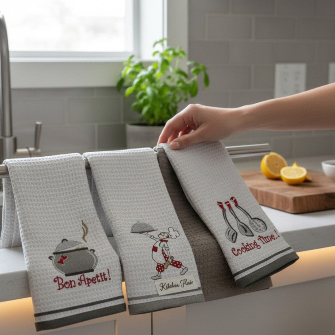 Set 6 kuhinjskih krpa Wafle Grey