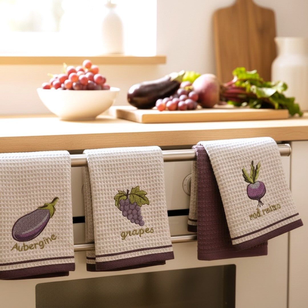 Set 6 kuhinjskih krpa Wafle Purple