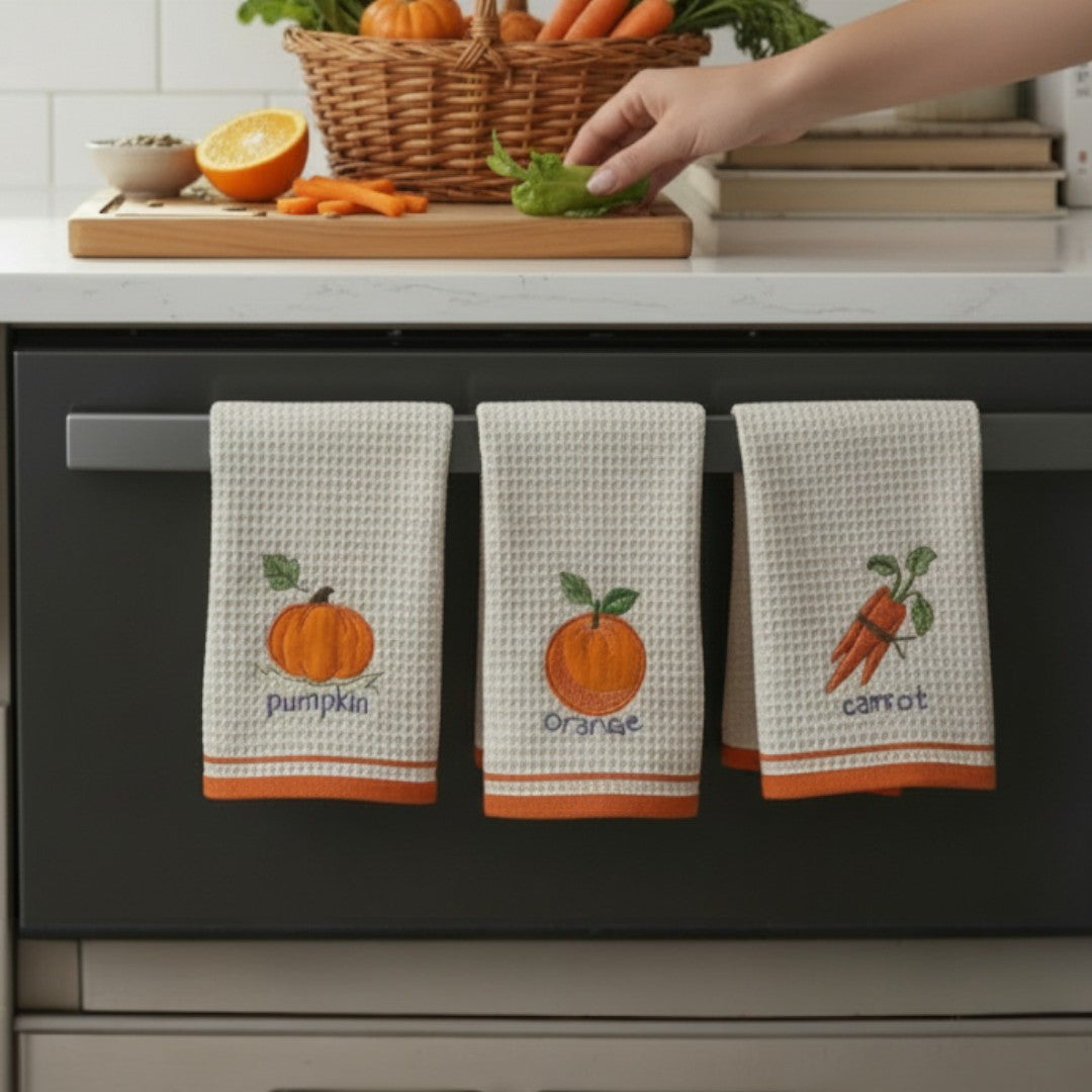Set 6 kuhinjskih krpa Wafle orange