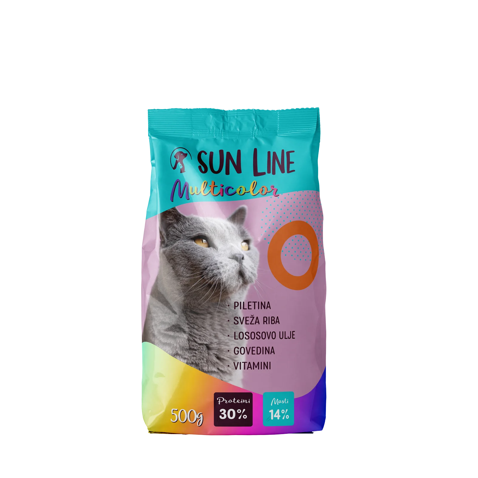 SUN LINE Multicolor Suva hrana za mačke 500g