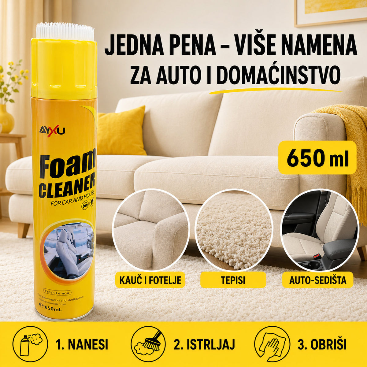 Univerzalna aktivna pena za čišćenje površina 650 ml - 2 komada