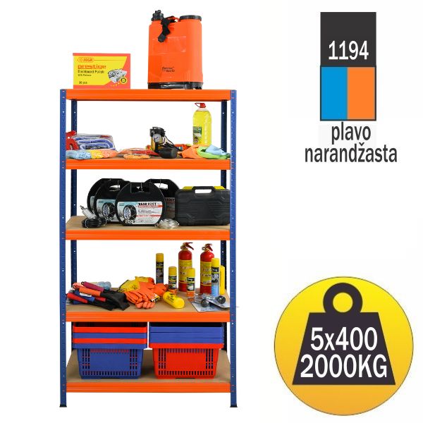 Polica metal medijapan 180x100x50cm 5x400kg