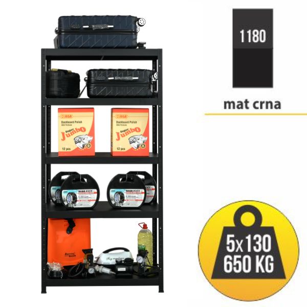 Metalna polica  MAT CRNA 180x90x40 5x130kg