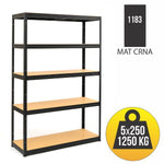 Polica metal medijapan 213x120x45cm 5x250kg