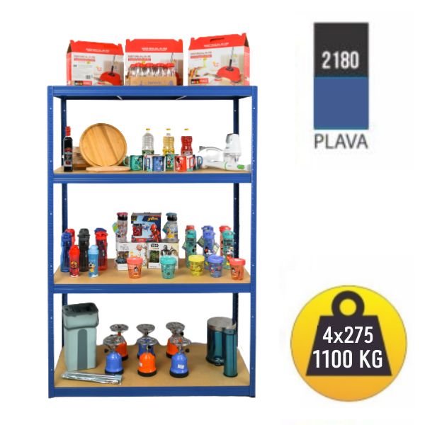 Polica metal medijapan 180x120x60cm 4x275kg