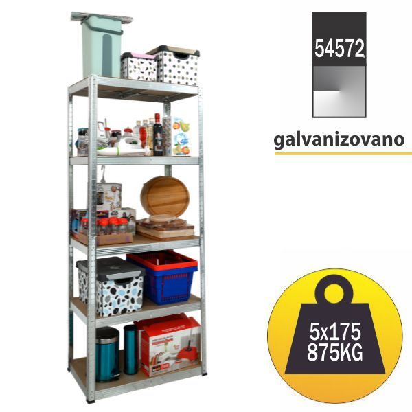 Polica metal medijapan 180x90x35cm 5X175kg