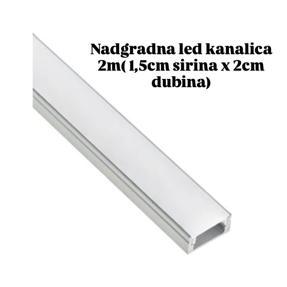 Aluminijumska nadgradna kanalica sa difuzorom 2m