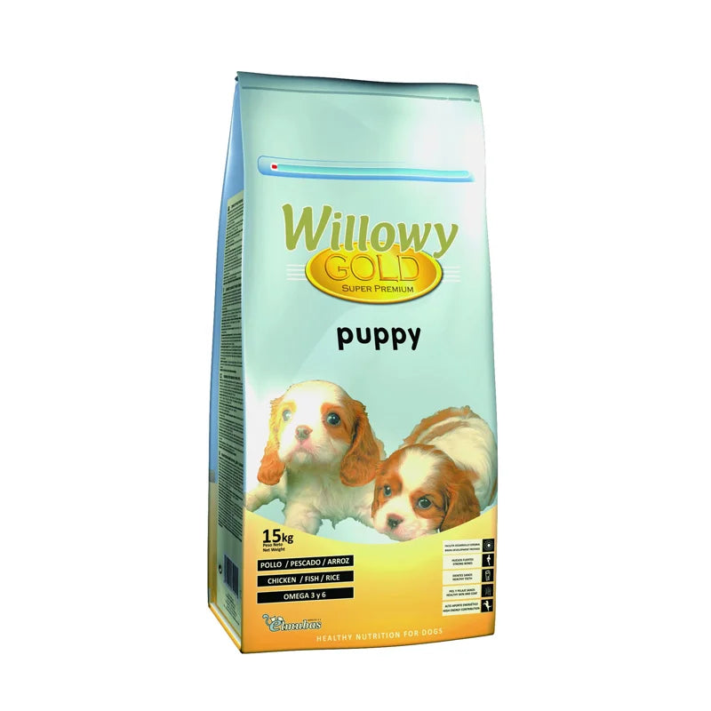 WILLOWY Gold Puppy Suva hrana za štence, skotne kuje i kuje dojilje Hidrolizovana piletina, jagnjetina, riba i pirinač 15kg