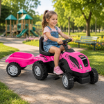 956 Playtime – Dečiji Traktor na Pedale sa Prikolicom (Roze)