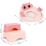 Adapter za WC šolju sa stepenicama i platformom za decu, roze, ECOTOYS