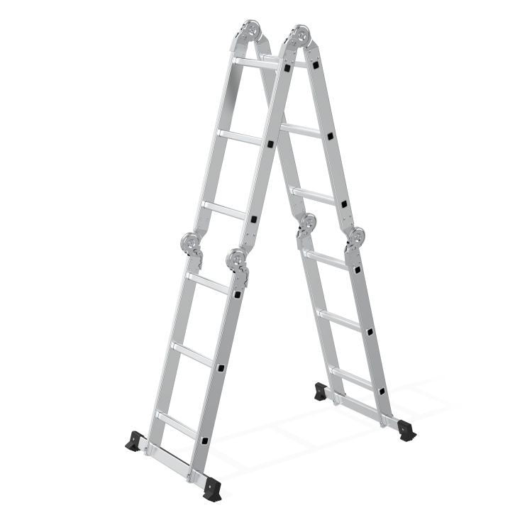 Aluminijumske višenamenske merdevine 4x3, sa šarkama, sklopive, nosivost 150 kg, ModernHome
