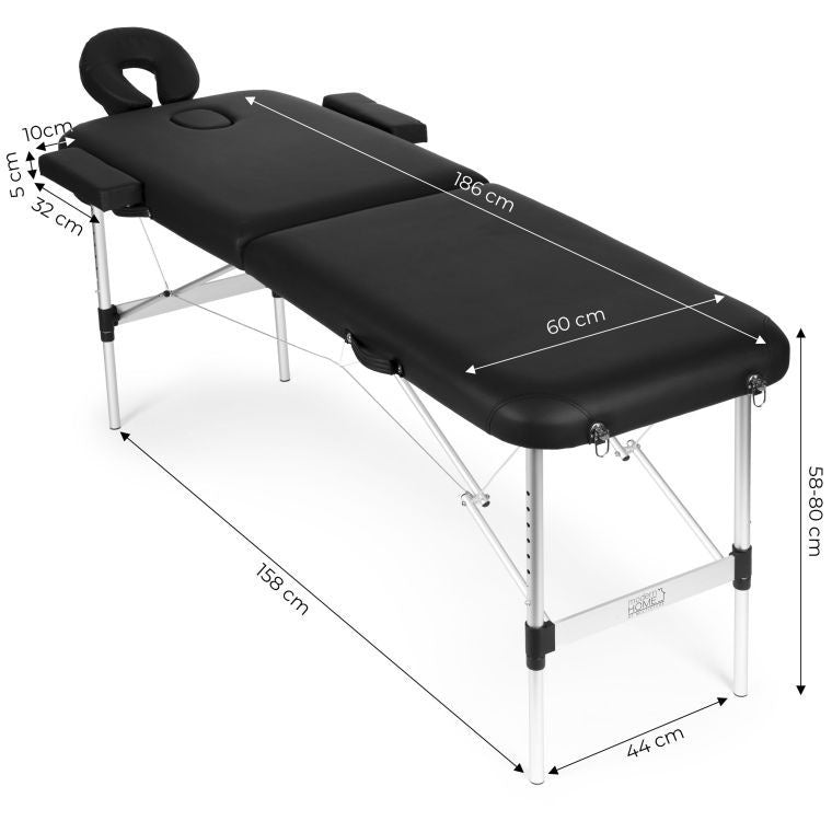 Aluminijumski masažni i rehabilitacioni sto, 2-sekcioni, sklopivi u kofer + torba - ModernHome