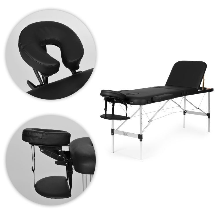 Aluminijumski masažni i rehabilitacioni sto, 3-sekcioni, sklopivi u kofer + torba - ModernHome