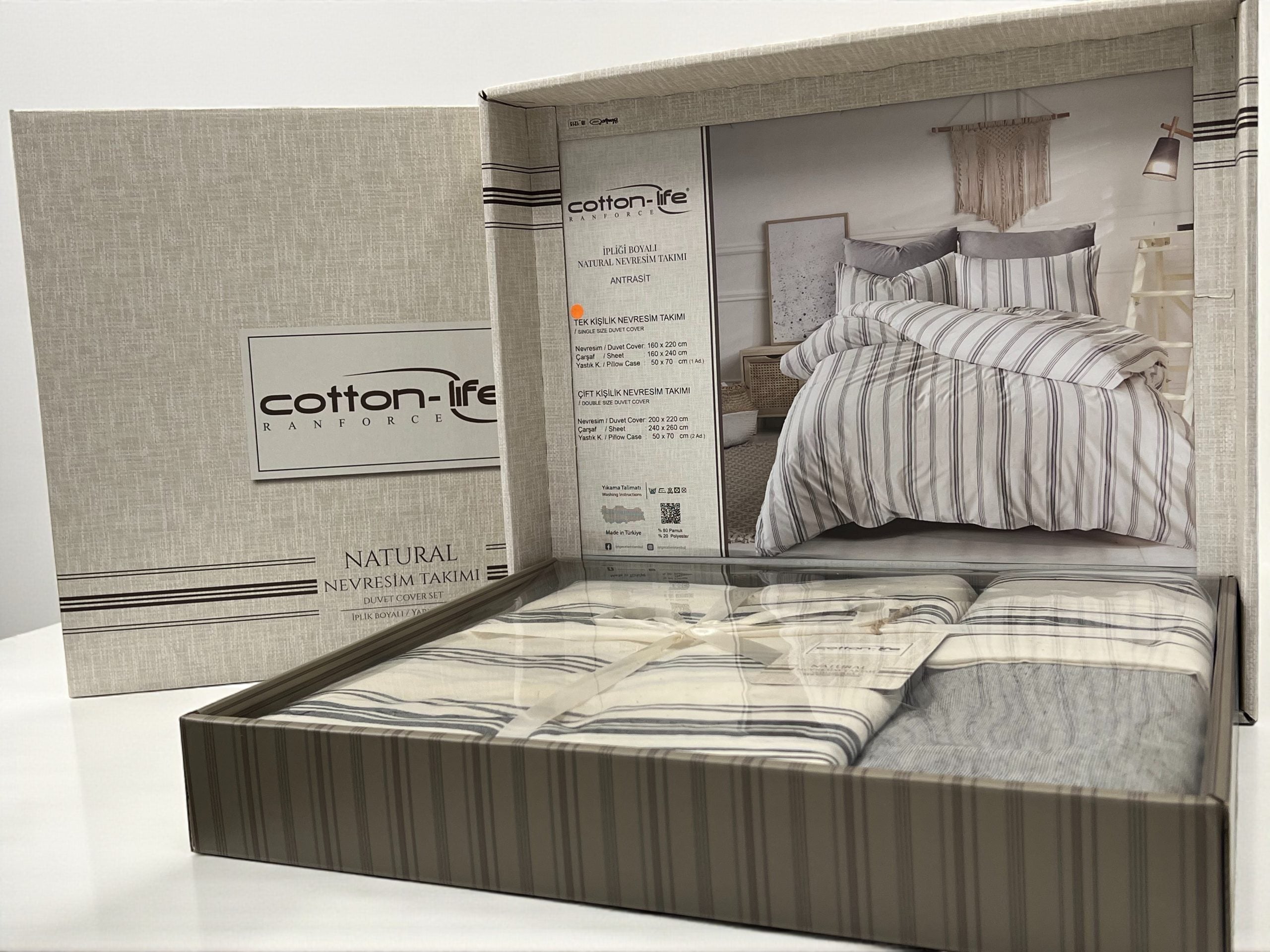 Komplet set posteljina Cotton-Life 160x220cm Antrasit