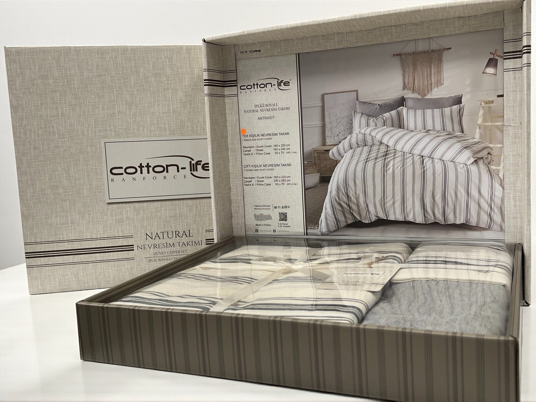 Komplet set posteljina Cotton-Life 160x220cm Antrasit