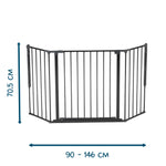 BabyDan Flex M sigurnosna ogradica 90–146 cm crna, zidna montaža