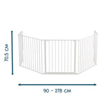 BabyDan Flex XL zaštitna ograda za kamin i široke otvore, bela 90–278 cm