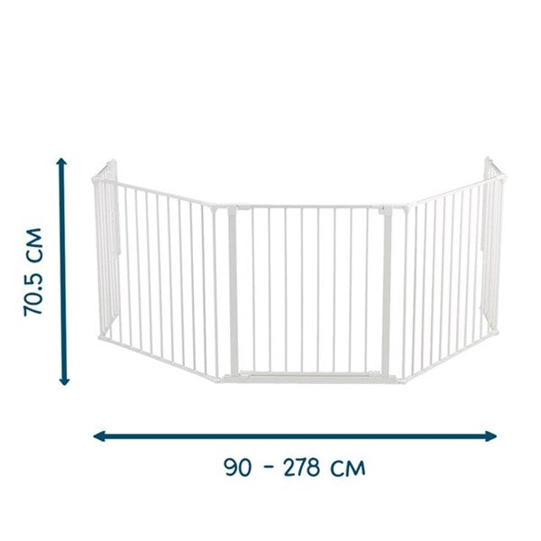 BabyDan Flex XL zaštitna ograda za kamin i široke otvore, bela 90–278 cm