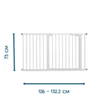 BabyDan Premier sigurnosna ogradica Extra Wide 126–132 cm bela, Safety gate bez bušenja