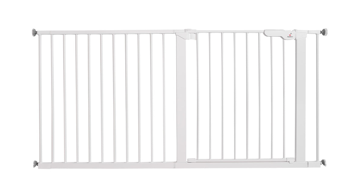 BabyDan Premier sigurnosna ogradica Extra Wide 151–158 cm bela, bez bušenja