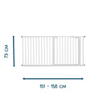 BabyDan Premier sigurnosna ogradica Extra Wide 151–158 cm bela, bez bušenja