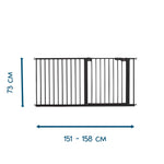 BabyDan Premier sigurnosna ogradica Extra Wide 151–158 cm crna, bez bušenja