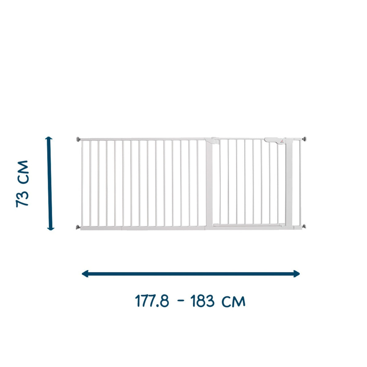 BabyDan Premier sigurnosna ogradica Extra Wide 178–183 cm bela, bez bušenja