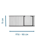BabyDan Premier sigurnosna ogradica Extra Wide 178–183 cm crna, bez bušenja