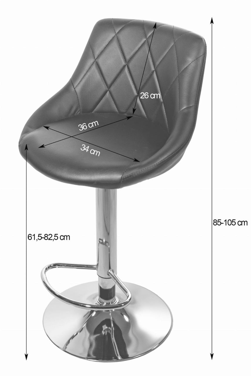 Barska stolica Kast white eco / chrom baza