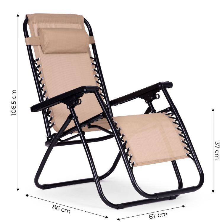 BAŠTENSKA FOTELJA ZERO GRAVITY BEIGE