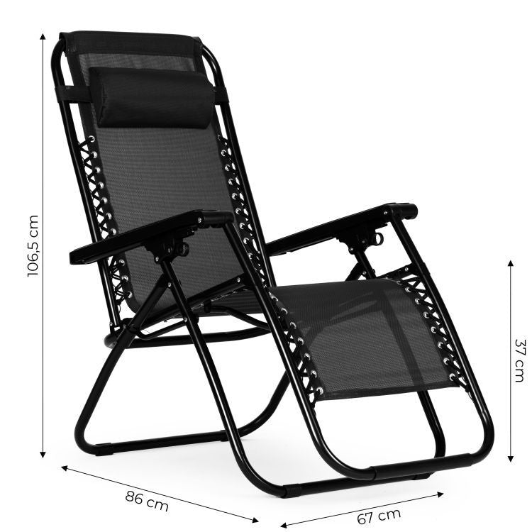 BAŠTENSKA FOTELJA ZERO GRAVITY BLACK