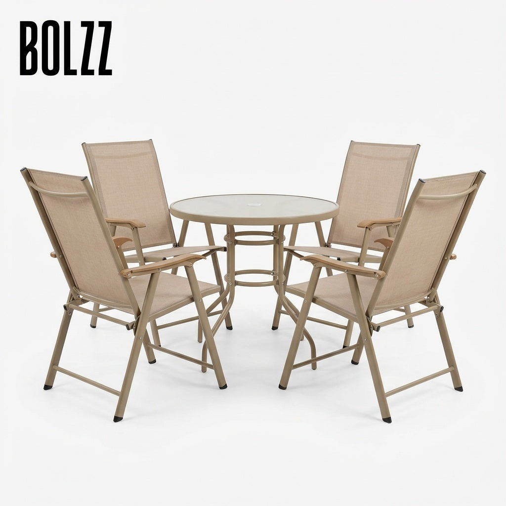 BAŠTENSKA GARNITURA SET 4 STOLICE + STO BEZ BOLZZ
