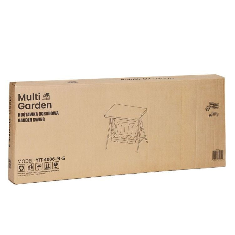 Baštenska ljuljaška za 3 osobe sa tendom – Green/White MultiGarden