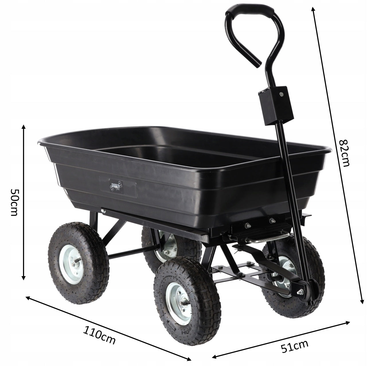 Baštenska/transportna kolica Garden Line, 300 kg, 75 L Black