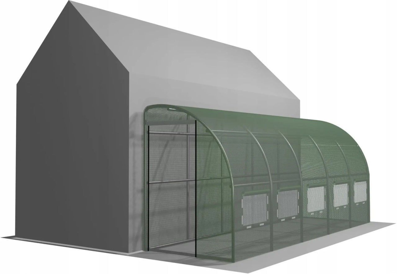 Baštenski plastenik tunel 5-segmentni "POLOVINA" Zeleni 6 x 1,5 x 2 M