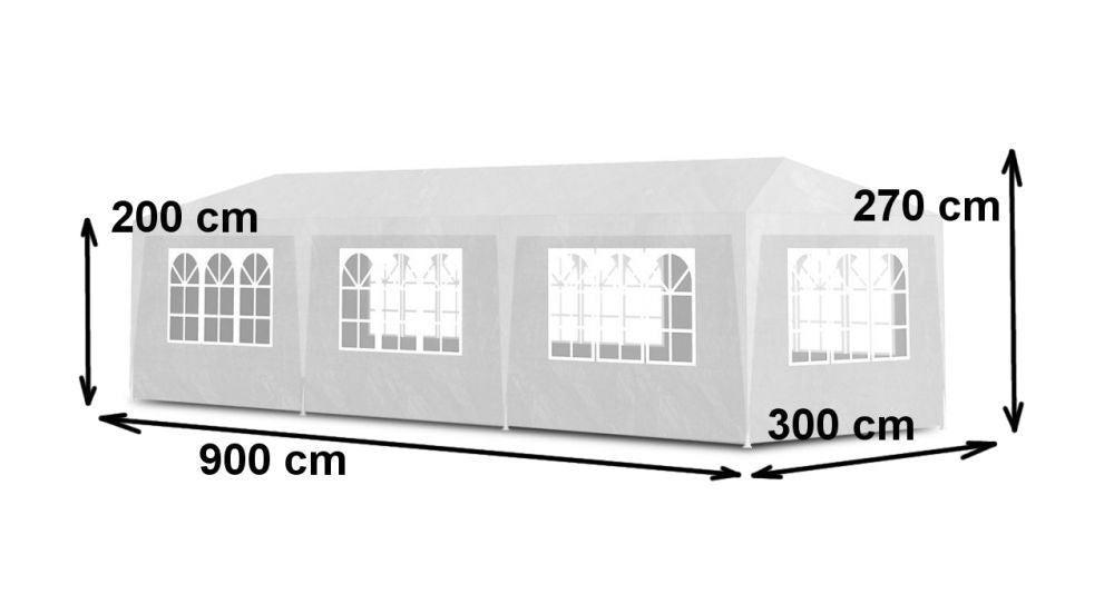 Baštenski šator, 3x9 m, 8 stranica, white, MultiGarden