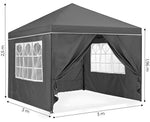 Baštenski šator/paviljon 3×3 m, automatski rasklopiv, sa 4 bočne stranice crni – MultiGarden
