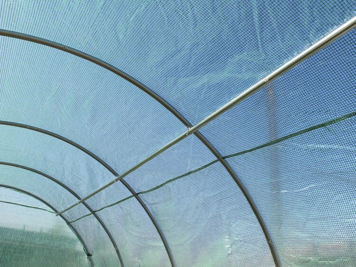 Baštenski tunelski plastenik sa folijom, 10 segmenata, zeleni, 10 × 4 × 2 m