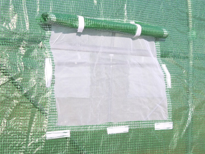 Baštenski tunelski plastenik sa folijom, 10 segmenata, zeleni, 10 × 4 × 2 m