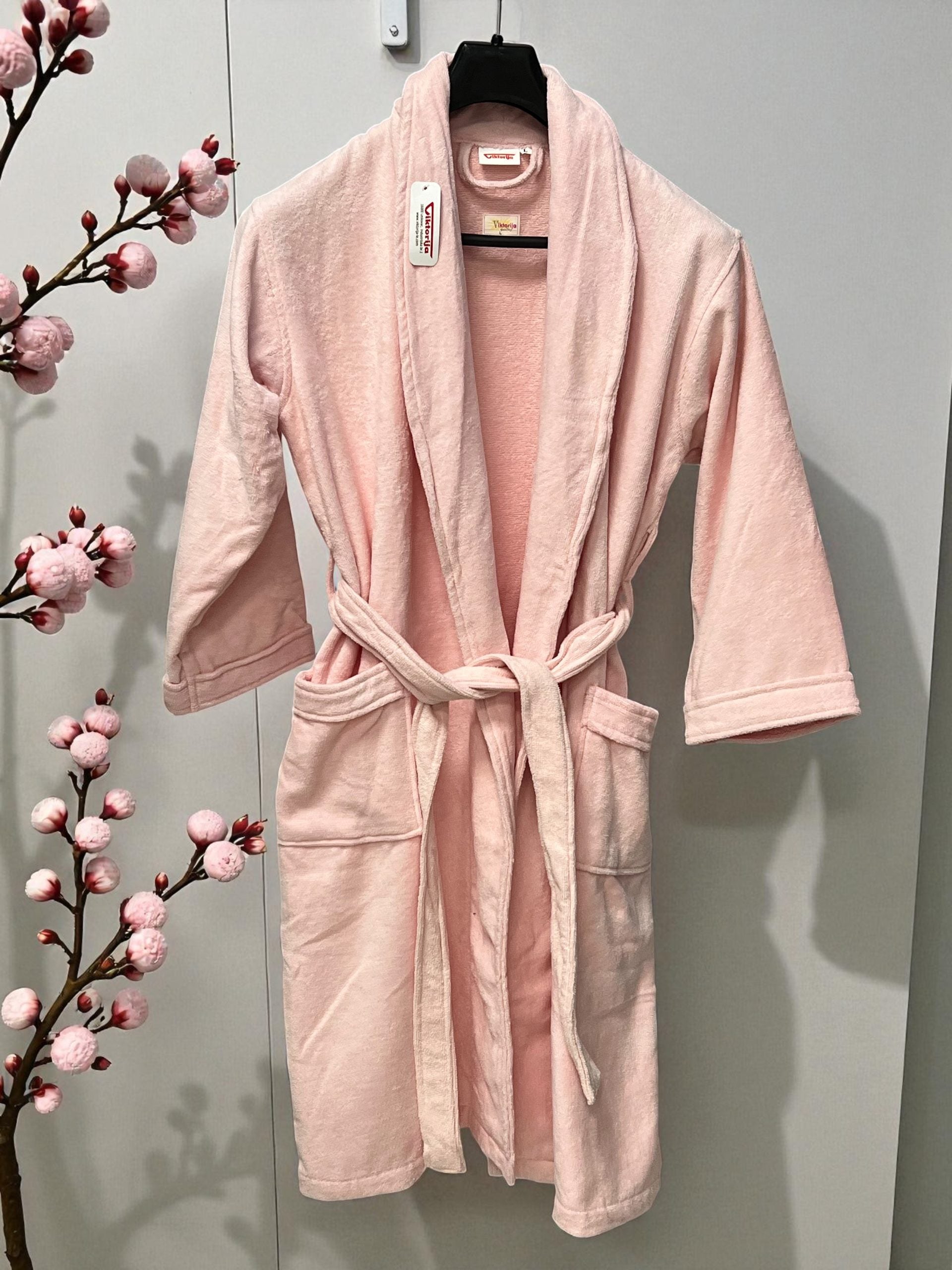 Bade Mantil Frotir - L veličina Model G Roze boja