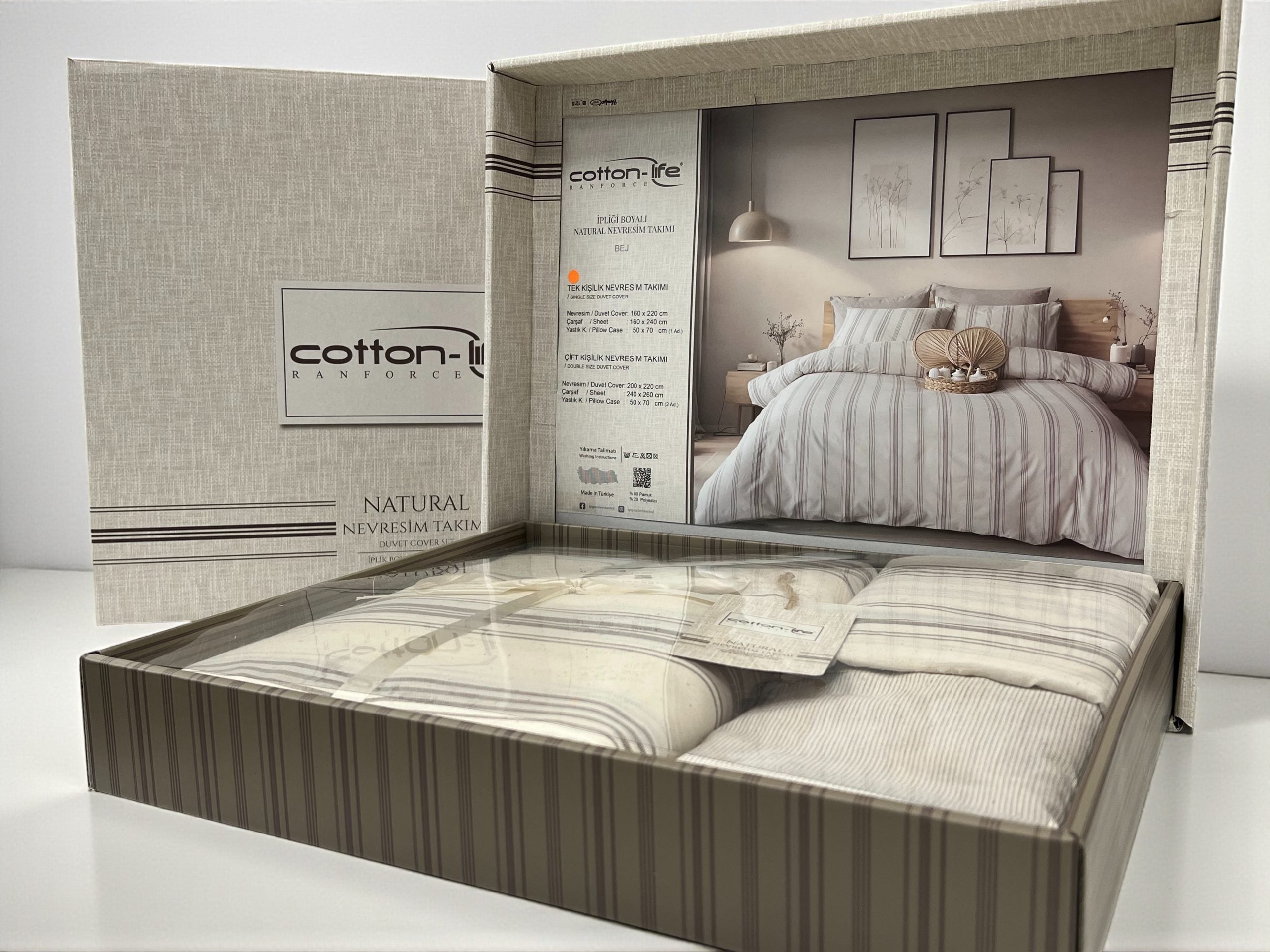 Komplet set posteljina Cotton-Life 160x220cm Bej