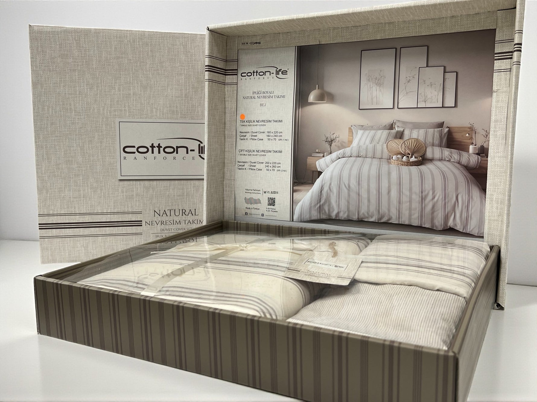 Komplet set posteljina Cotton-Life 160x220cm Bej