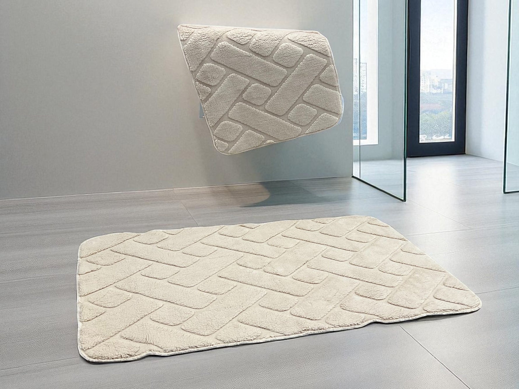 Dvodelni set prostirki za kupatilo – Cik-cak dizajn A13