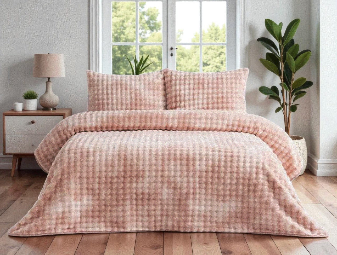 Ćebe set Reflections – 220x240cm + 2 jastučnice 50x70cm Blush