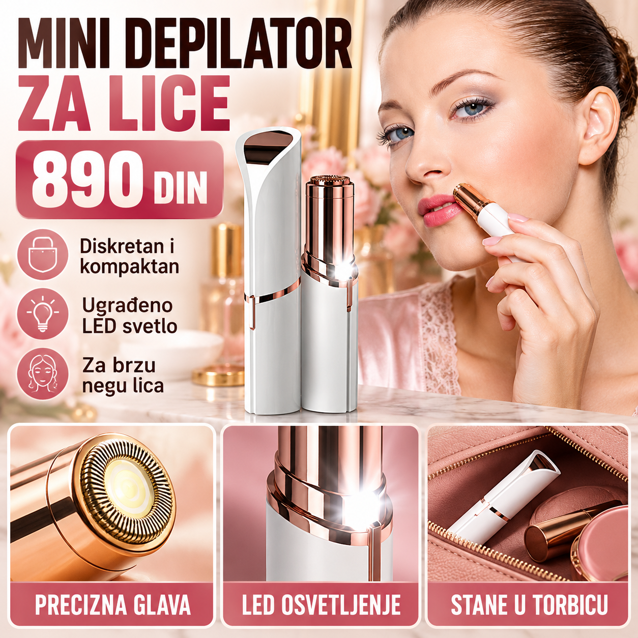 Mini depilator za uklanjanje dlačica – prodajni vizual 1:1