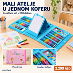 MAGIC ART SET 208 DELOVA – Kreativni kofer za crtanje i slikanje sa štafelajem – Centrix katalog vizual