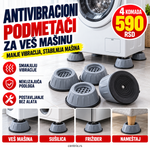 Antivibracioni podmetači za veš mašinu, 4 komada