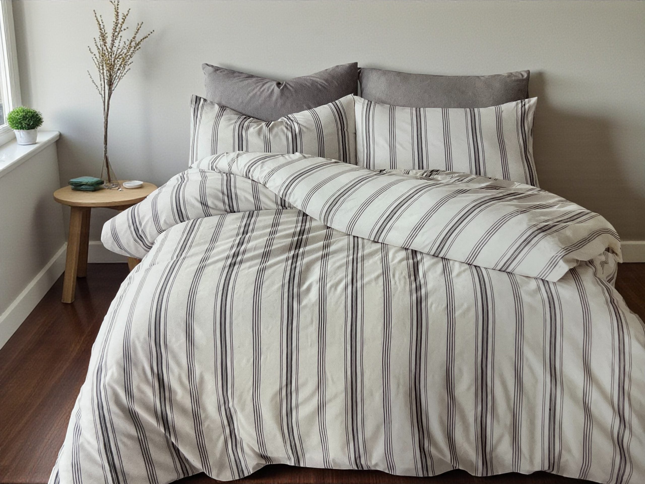 Komplet set posteljina Cotton-Life 200x220cm Antrasit - Francuski ležaj